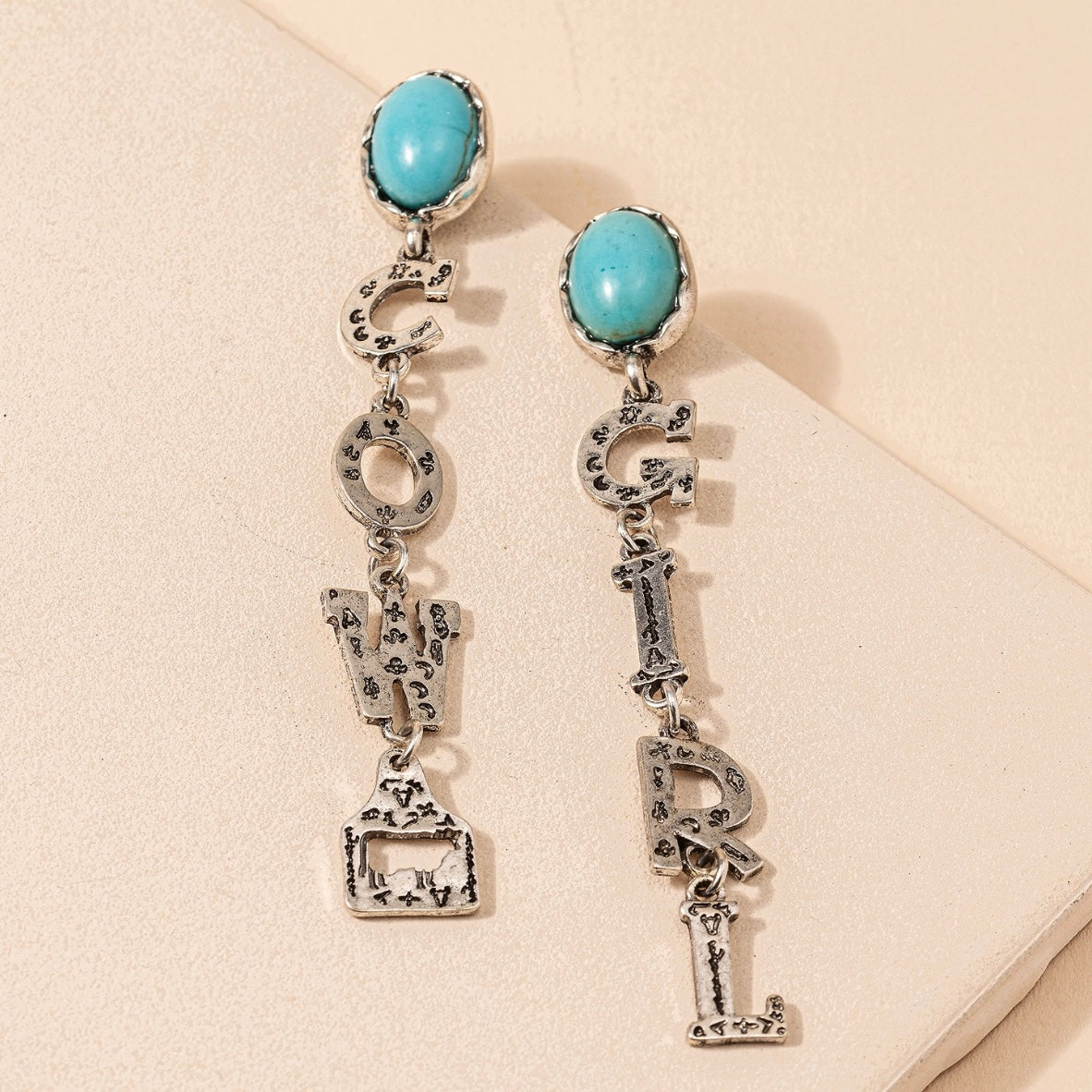 Silver & Turquoise Cowgirl Dangles