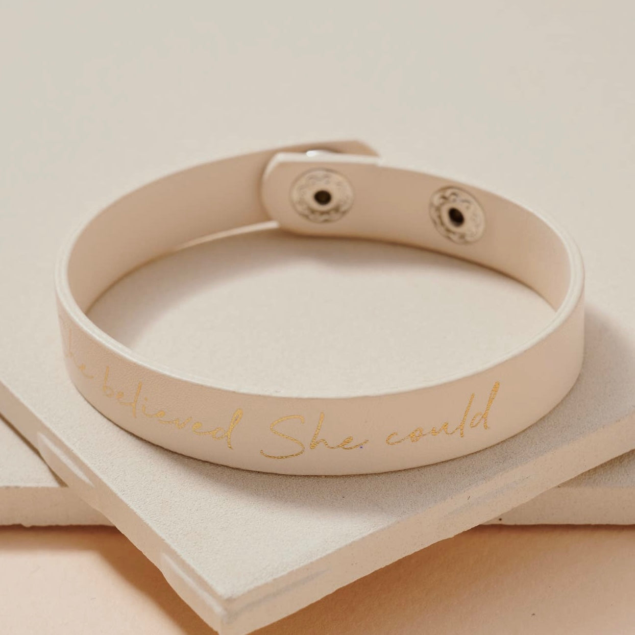 She Believed She Could Leather Bracelet