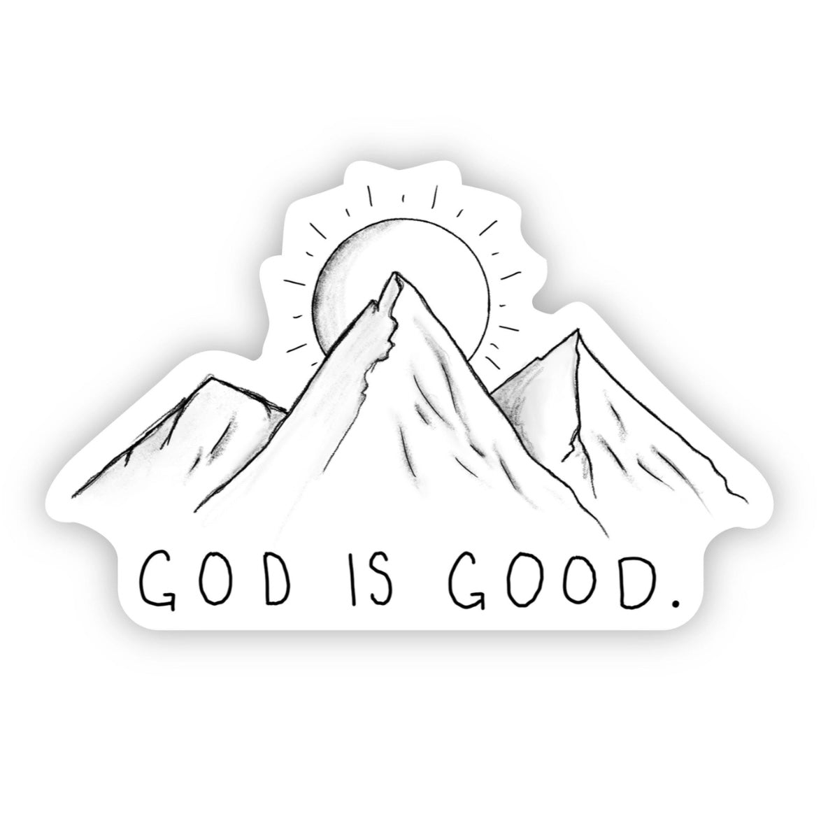 God is Good Mountain Vinyl Sticker
