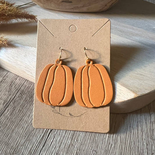 Ginger Embossed Pumpkin Earrings