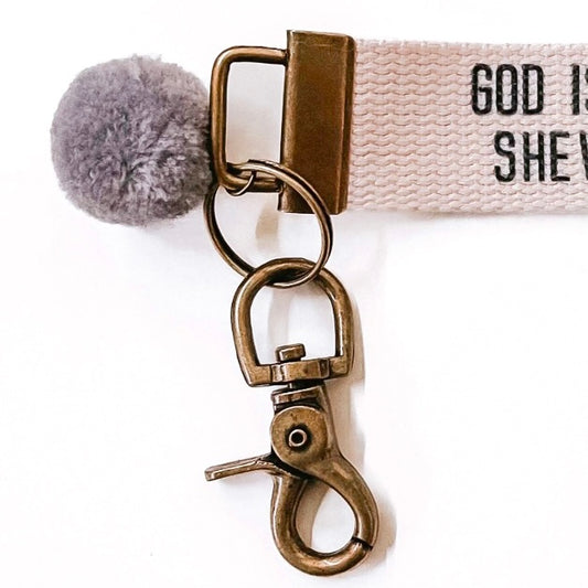 She Will Not Fail Canvas Keychain
