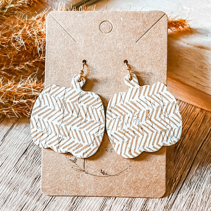 Honey Broken Chevron Pumpkin Earrings