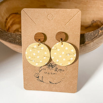 Barsocchi Yellow Distressed Polka Dot Earrings