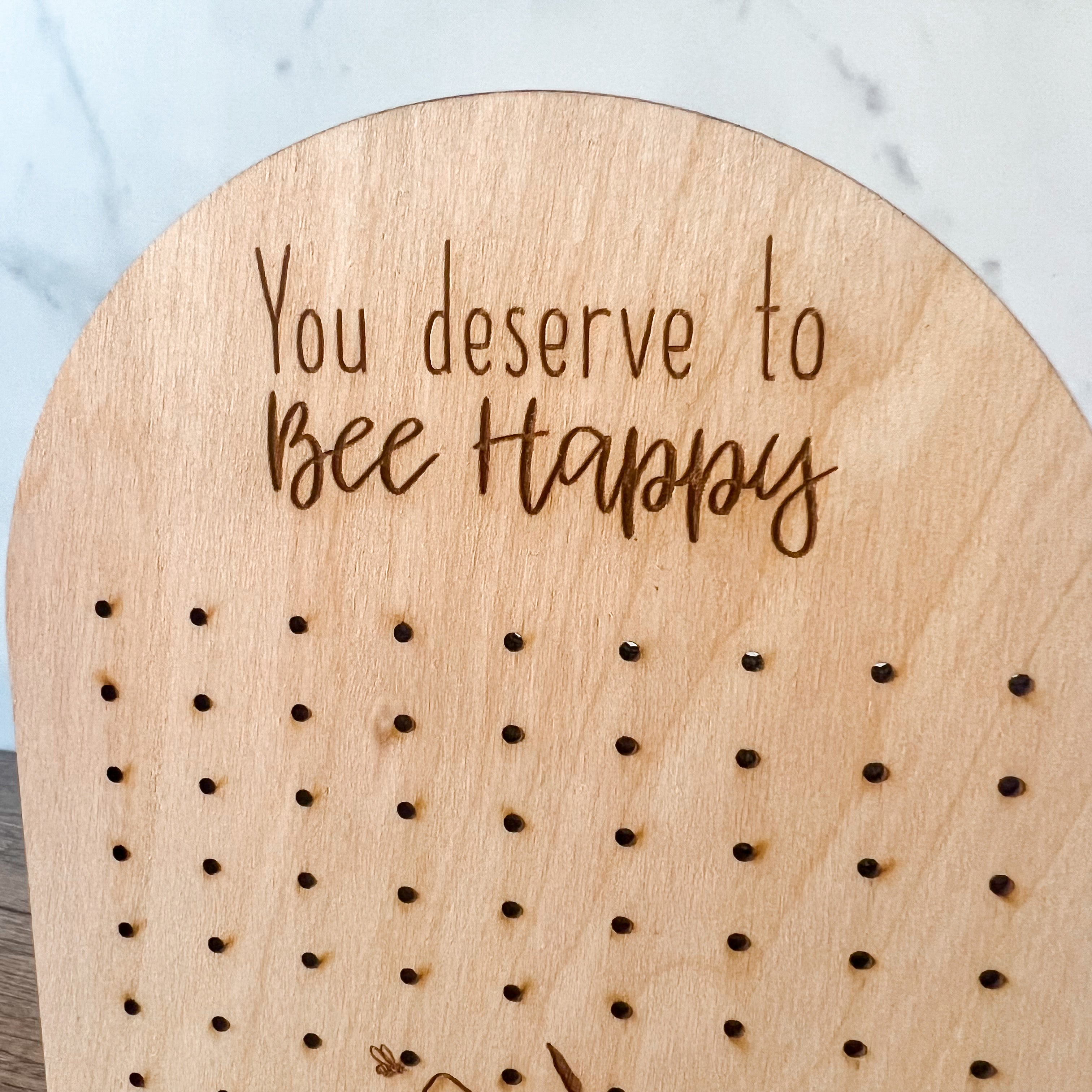 You Deserve to Bee Happy Wooden Earring Holder & Stand