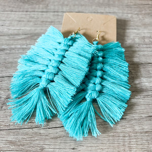 Tiffany Turquoise Fringe Tassel Earrings