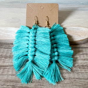 Tiffany Turquoise Fringe Tassel Earrings