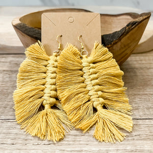 Mustard on sale tassel earrings