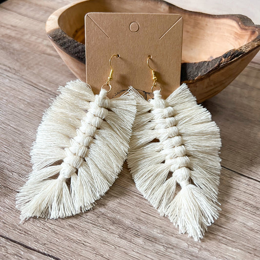 Isabella Ivory Fringe Tassel Earrings