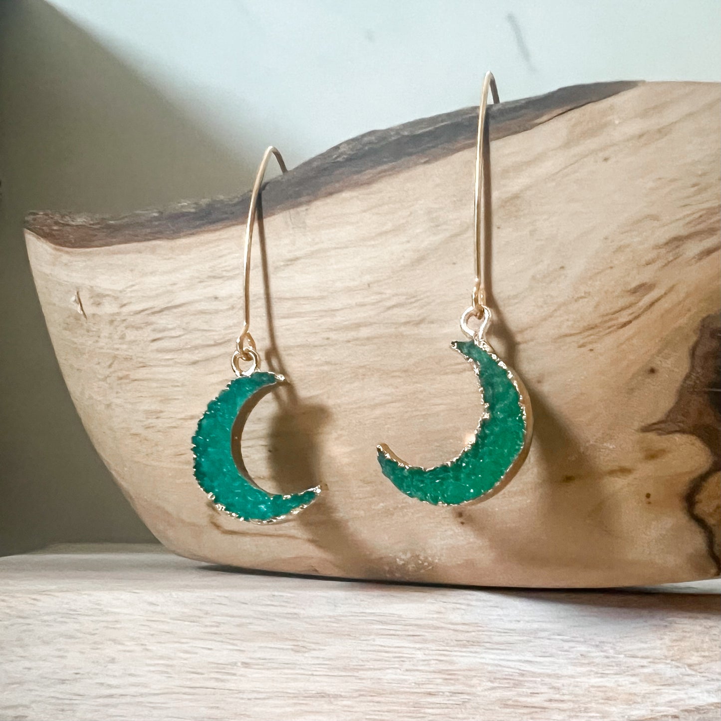 Teal Crystal Moon Drops