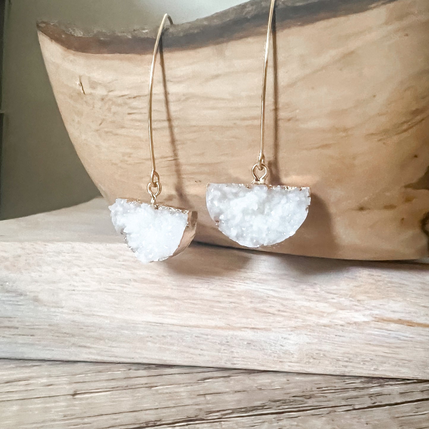 White Crystal Half Moon Drops