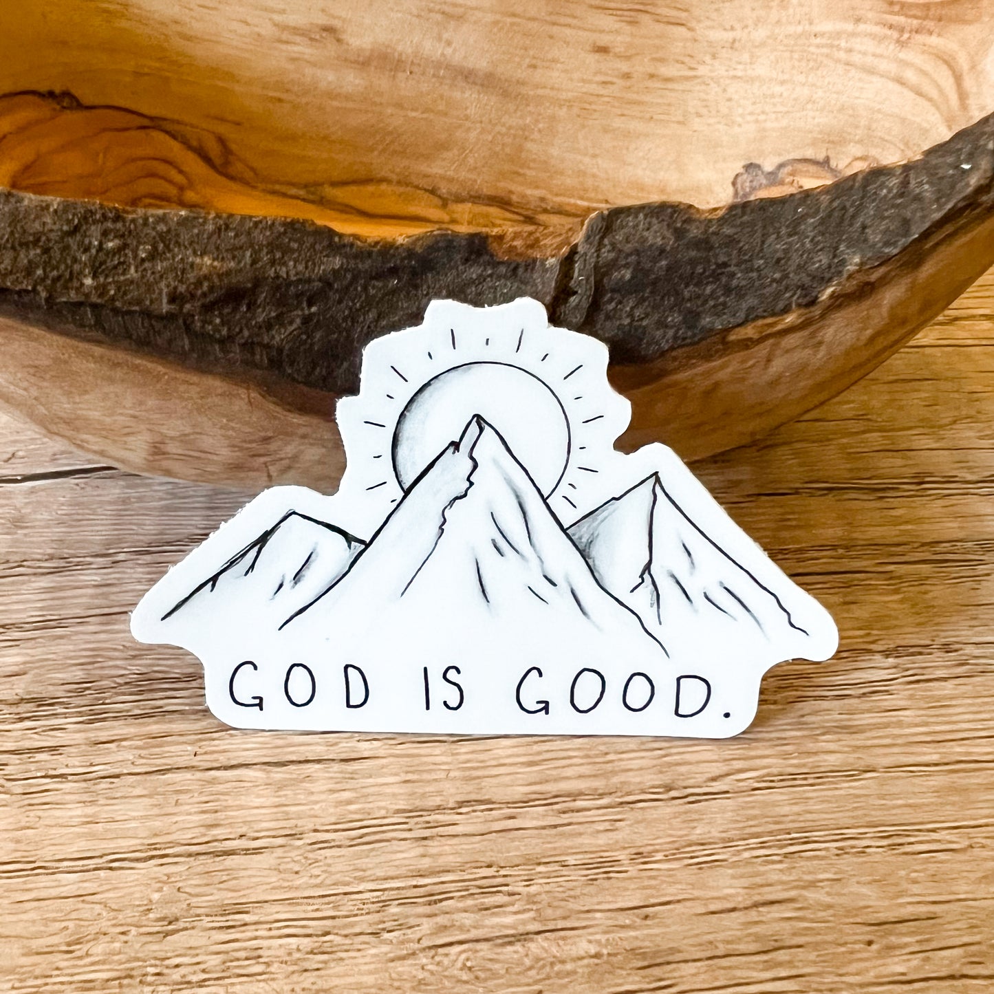 God is Good Mountain Vinyl Sticker