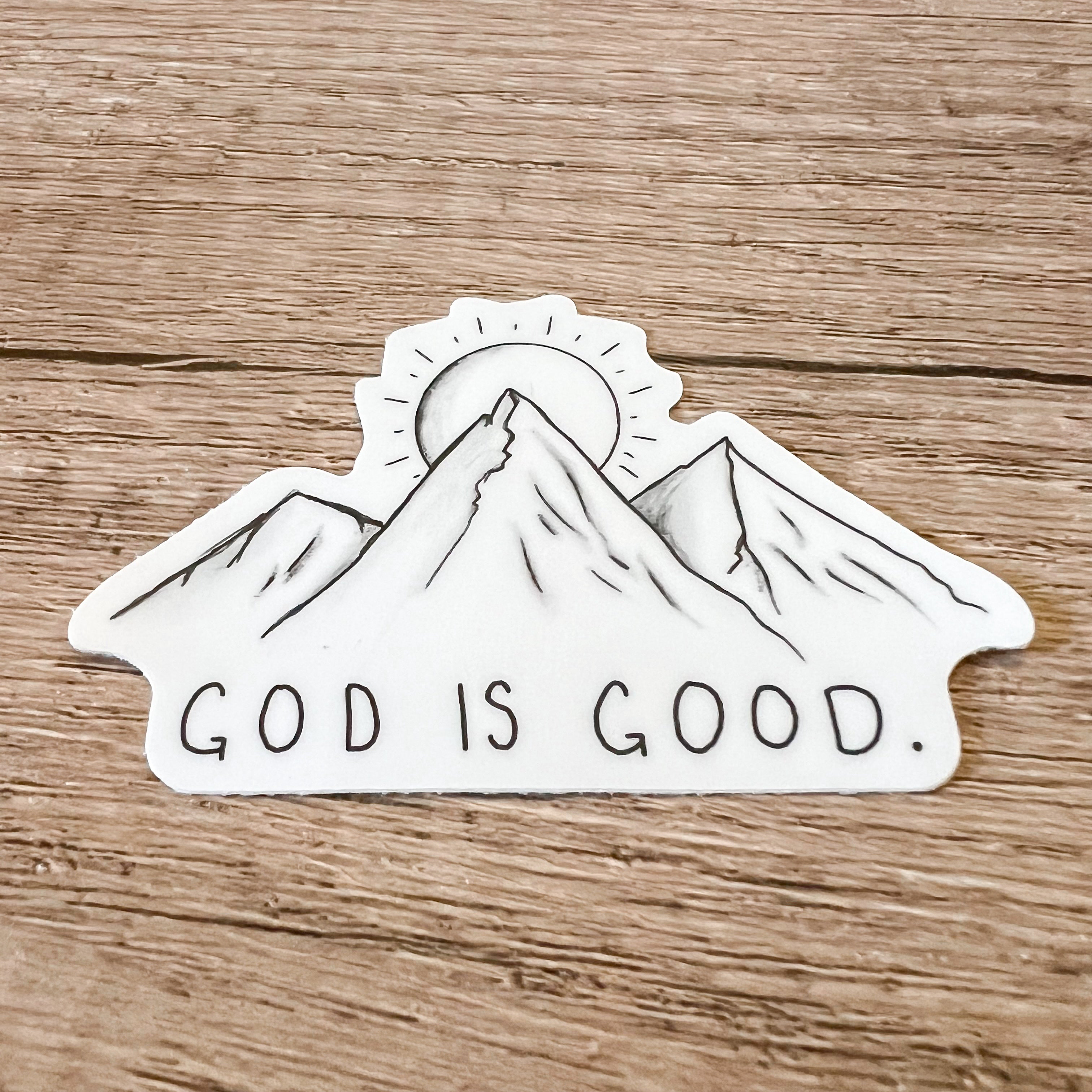 God is Good Mountain Vinyl Sticker