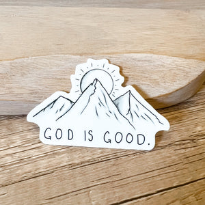 God is Good Mountain Vinyl Sticker