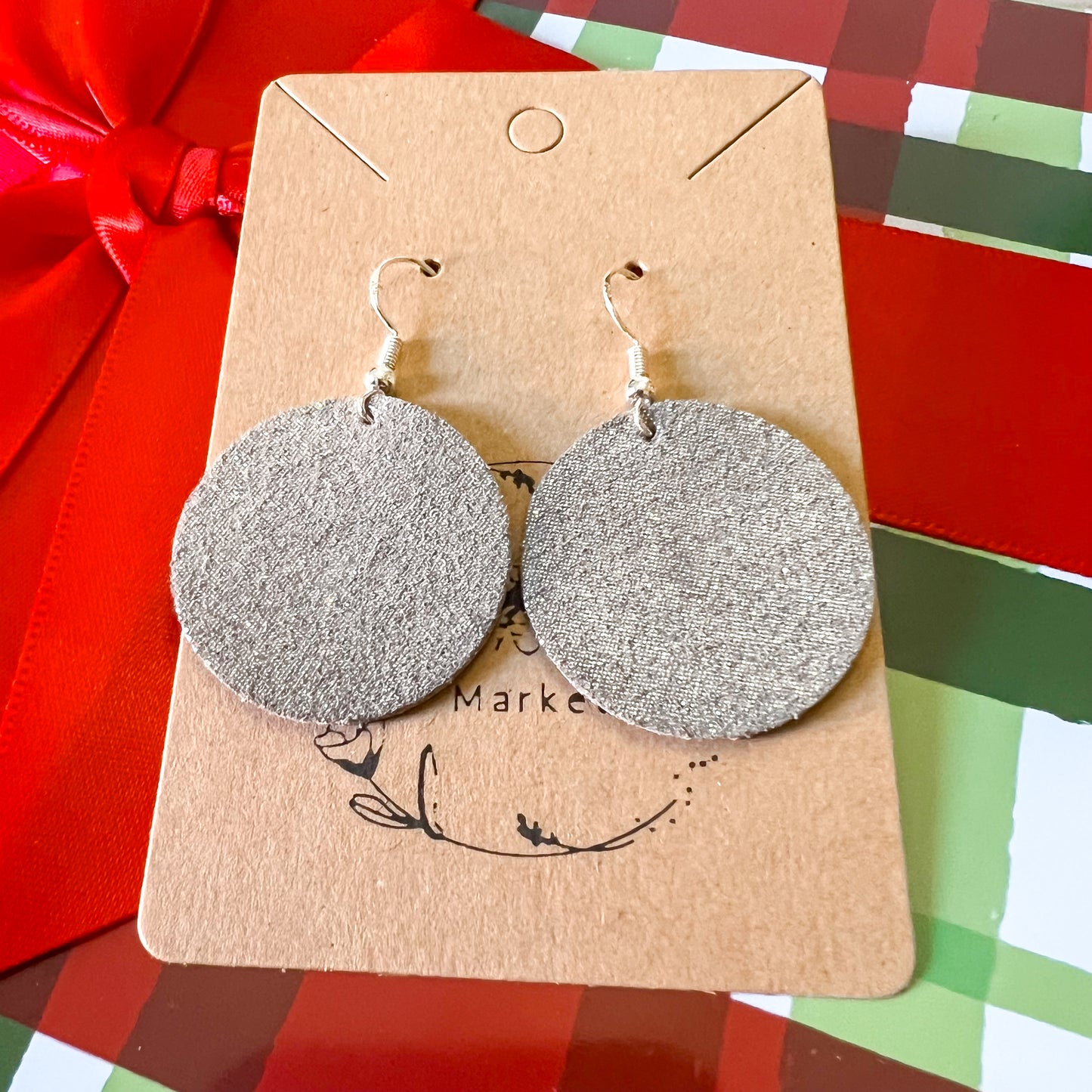 Silver Veverly Leather Earrings