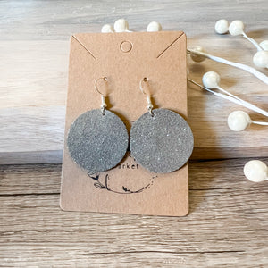 Silver Veverly Leather Earrings