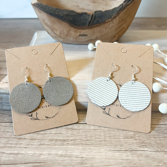 Silver Veverly Leather Earrings