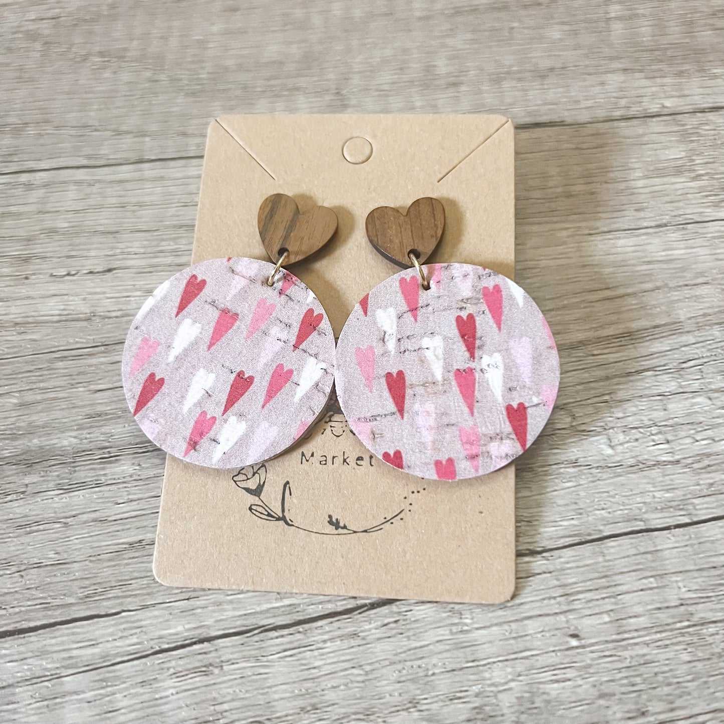 Haley Hearts Round Earrings