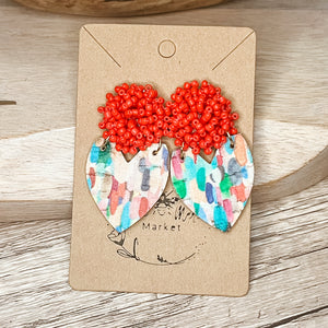 Confetti Heart Explosion Earrings