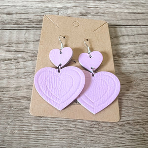 Pink Candy Heart Puffer Earrings