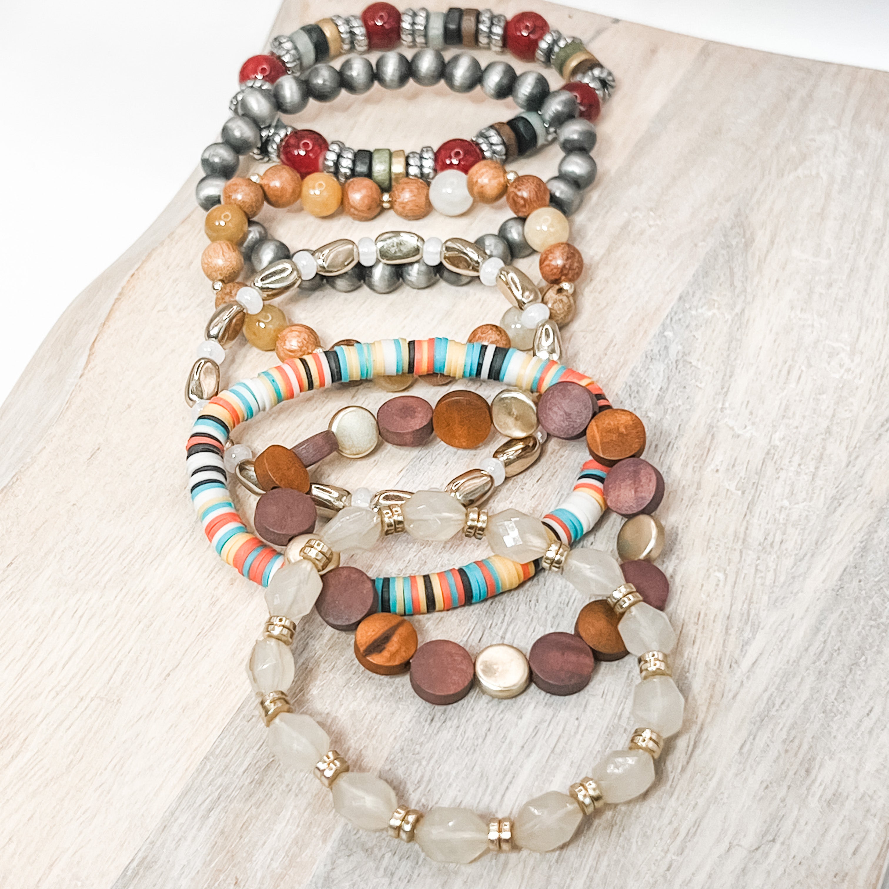 Candace Colorful Beaded Stretch Stacked Bracelet Sets