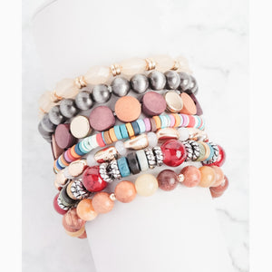 Candace Colorful Beaded Stretch Stacked Bracelet Sets