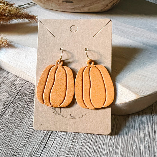 Ginger Embossed Pumpkin Earrings