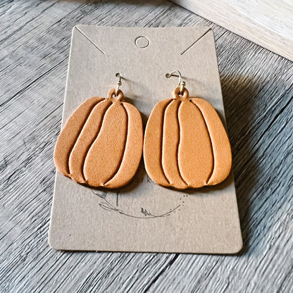Ginger Embossed Pumpkin Earrings