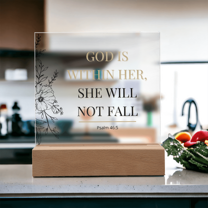 She Will Not Fall - Acrylic Plaque