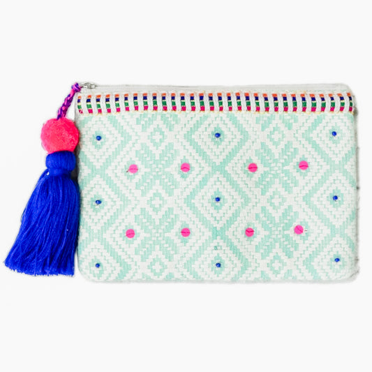 Melanie Mint Clutch with Tassel