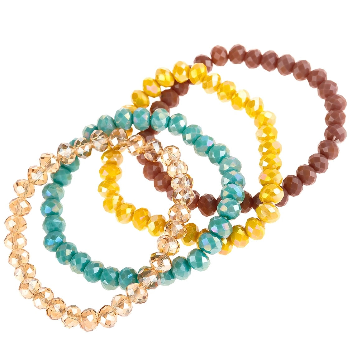 Jessica Glass Beaded Stretch Stacked Bracelet Sets