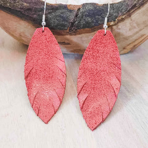 Handmade Fringe Glazed Leather Earrings