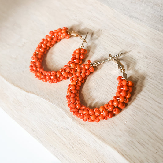 Orange Hoop Earrings