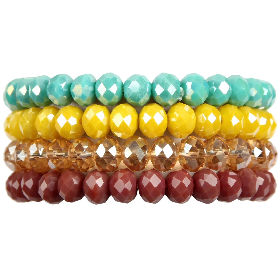 Jessica Glass Beaded Stretch Stacked Bracelet Sets