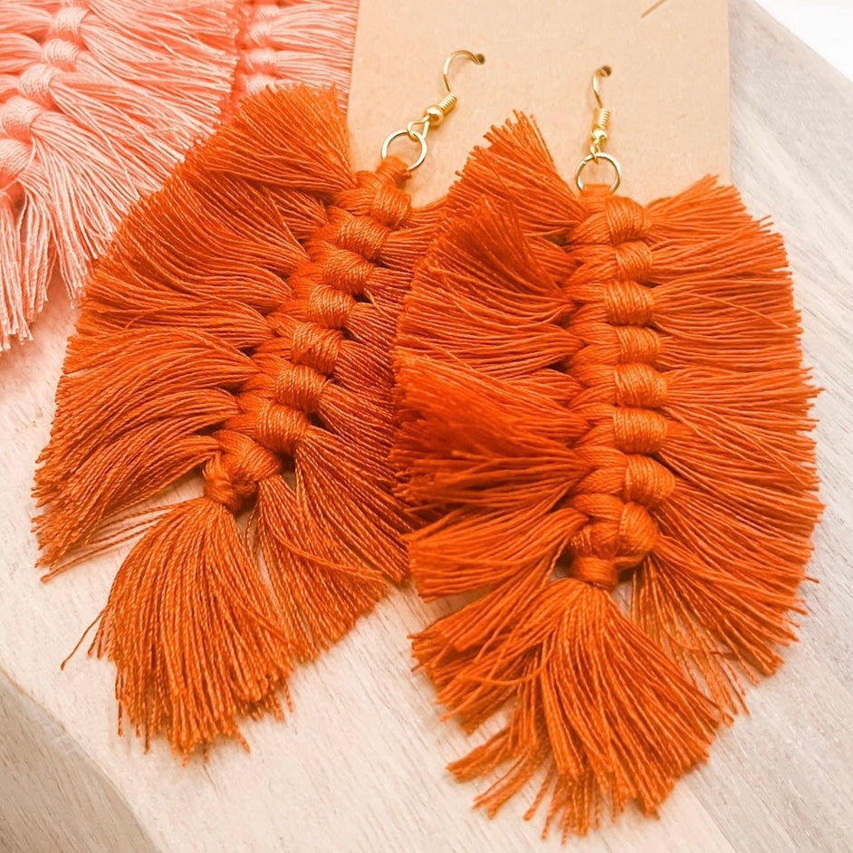 Paparazzi orange hot sale fringe earrings