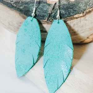 Handmade Fringe Glazed Leather Earrings