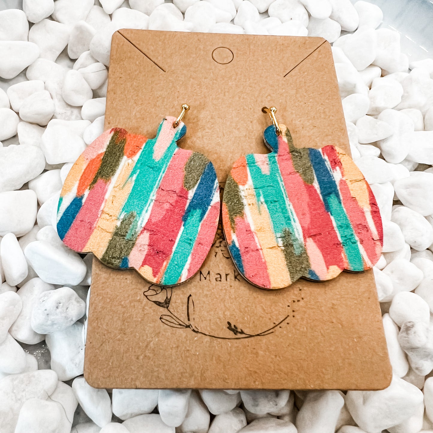 Brushstroke Pumpkin Earrings