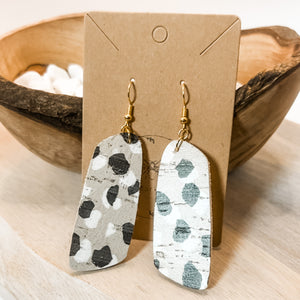 Animal Print Cork Leather Earrings