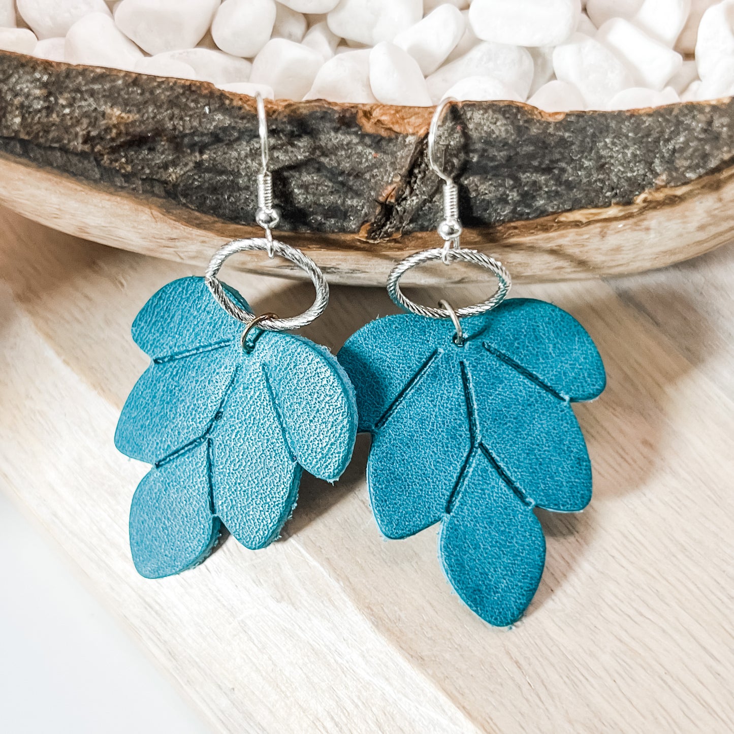 Jewel Tone Leather Earrings