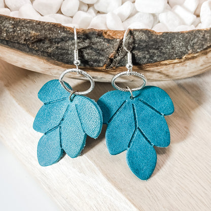 Jewel Tone Leather Earrings