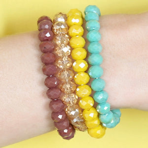 Jessica Glass Beaded Stretch Stacked Bracelet Sets