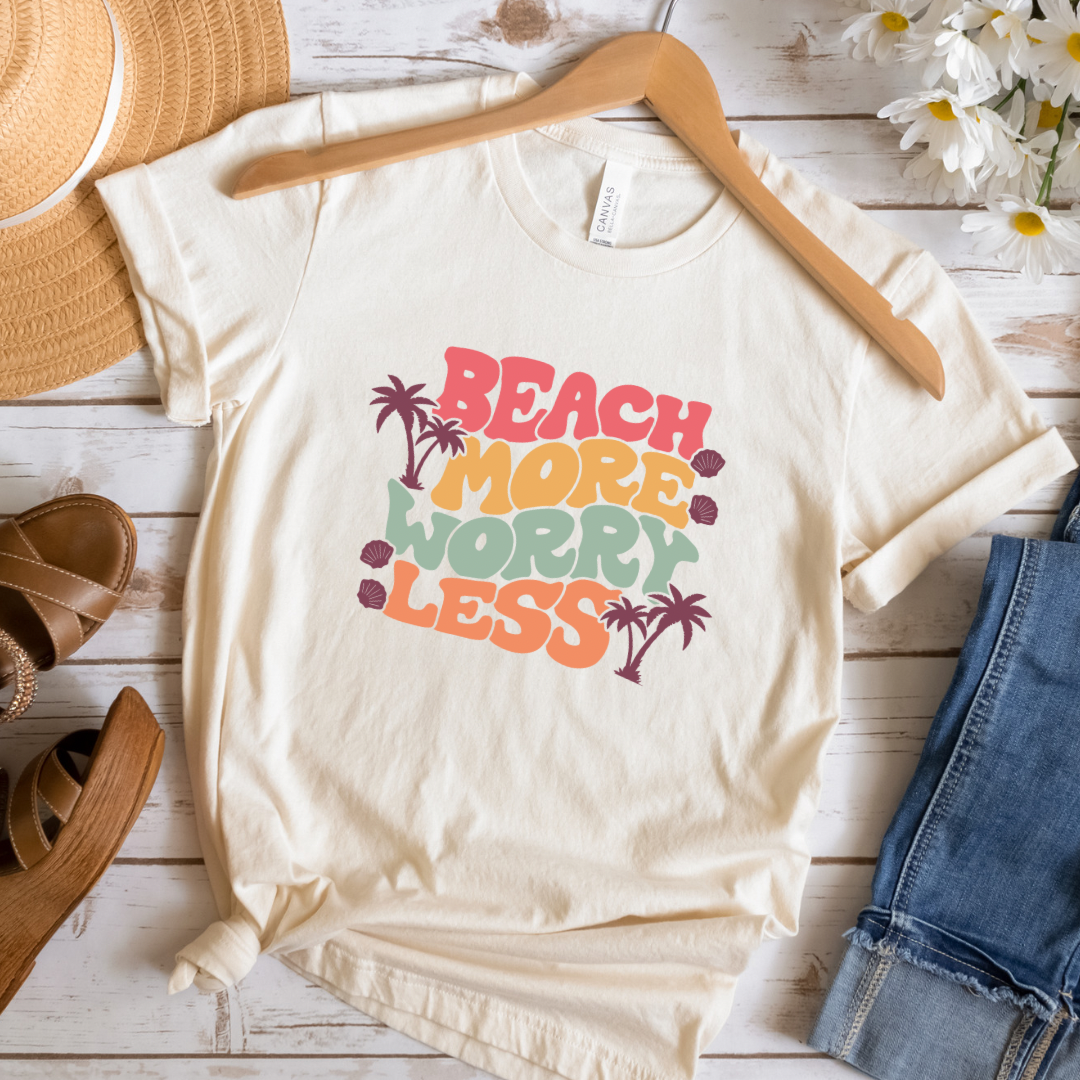 Beach More Worry Less Unisex Jersey Short Sleeve Tee