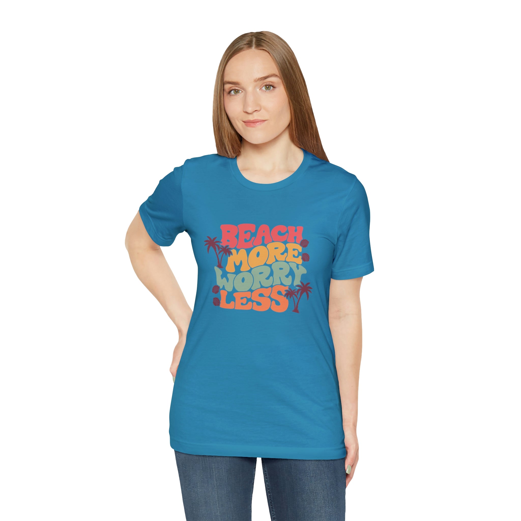 Beach More Worry Less Unisex Jersey Short Sleeve Tee