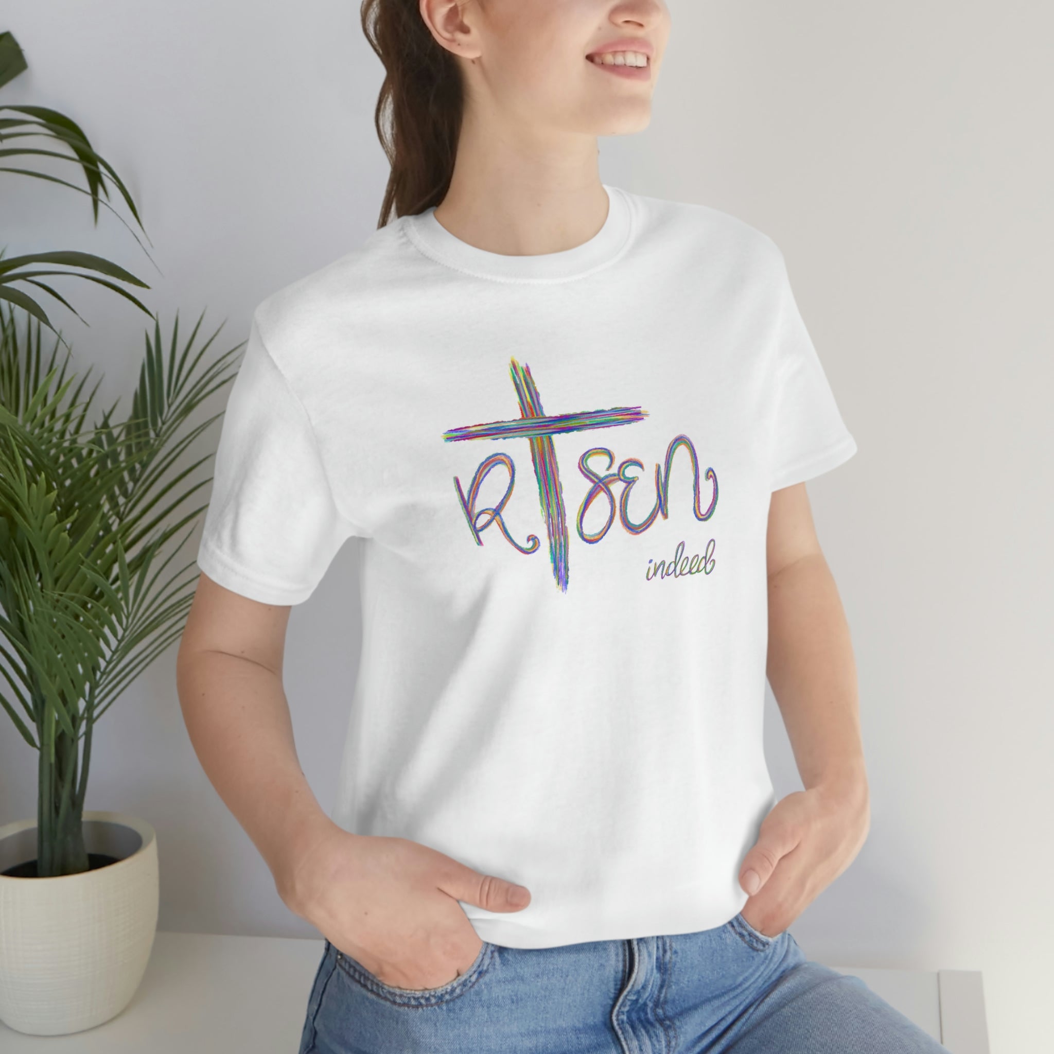 Risen Indeed Colorful Cross Tee
