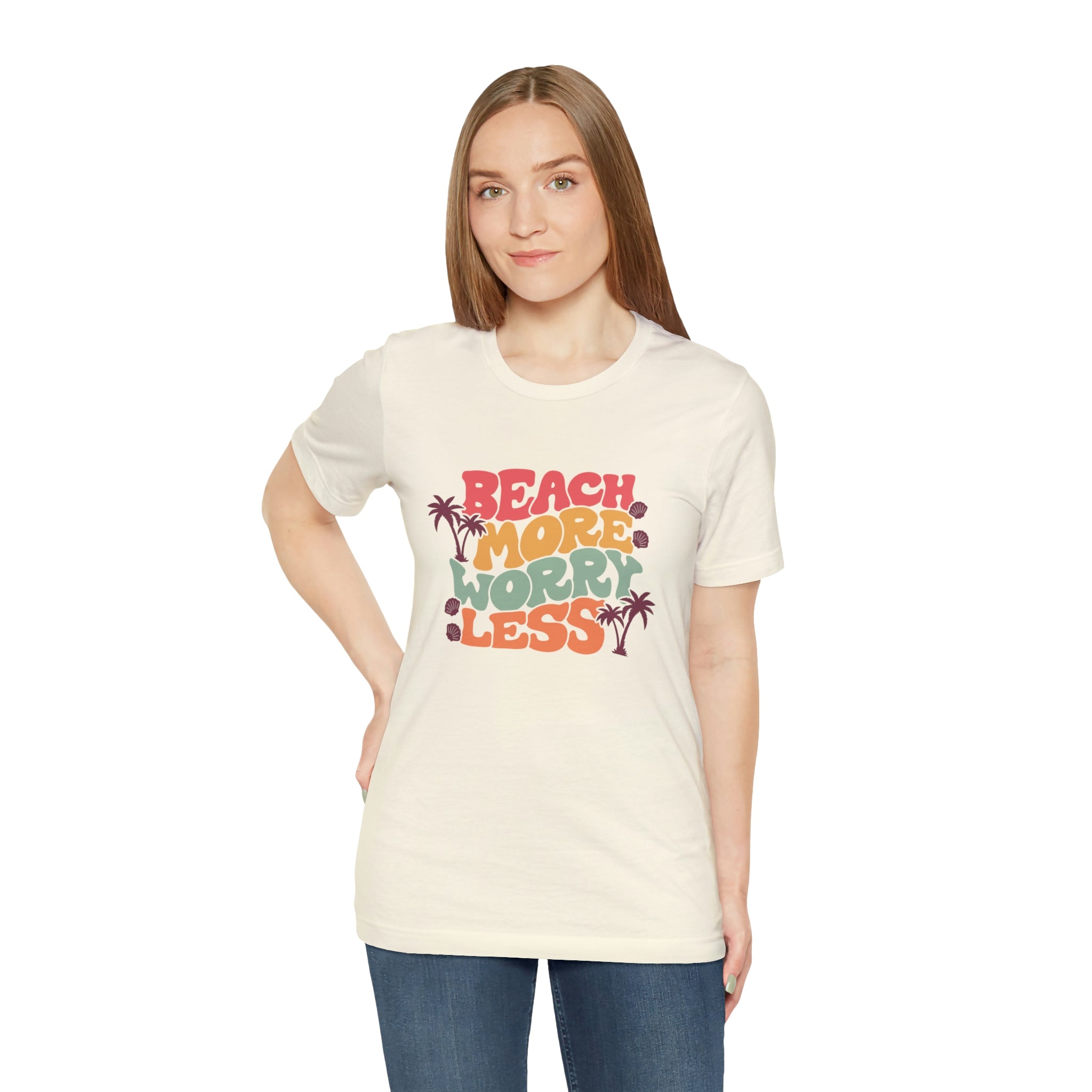 Beach More Worry Less Unisex Jersey Short Sleeve Tee