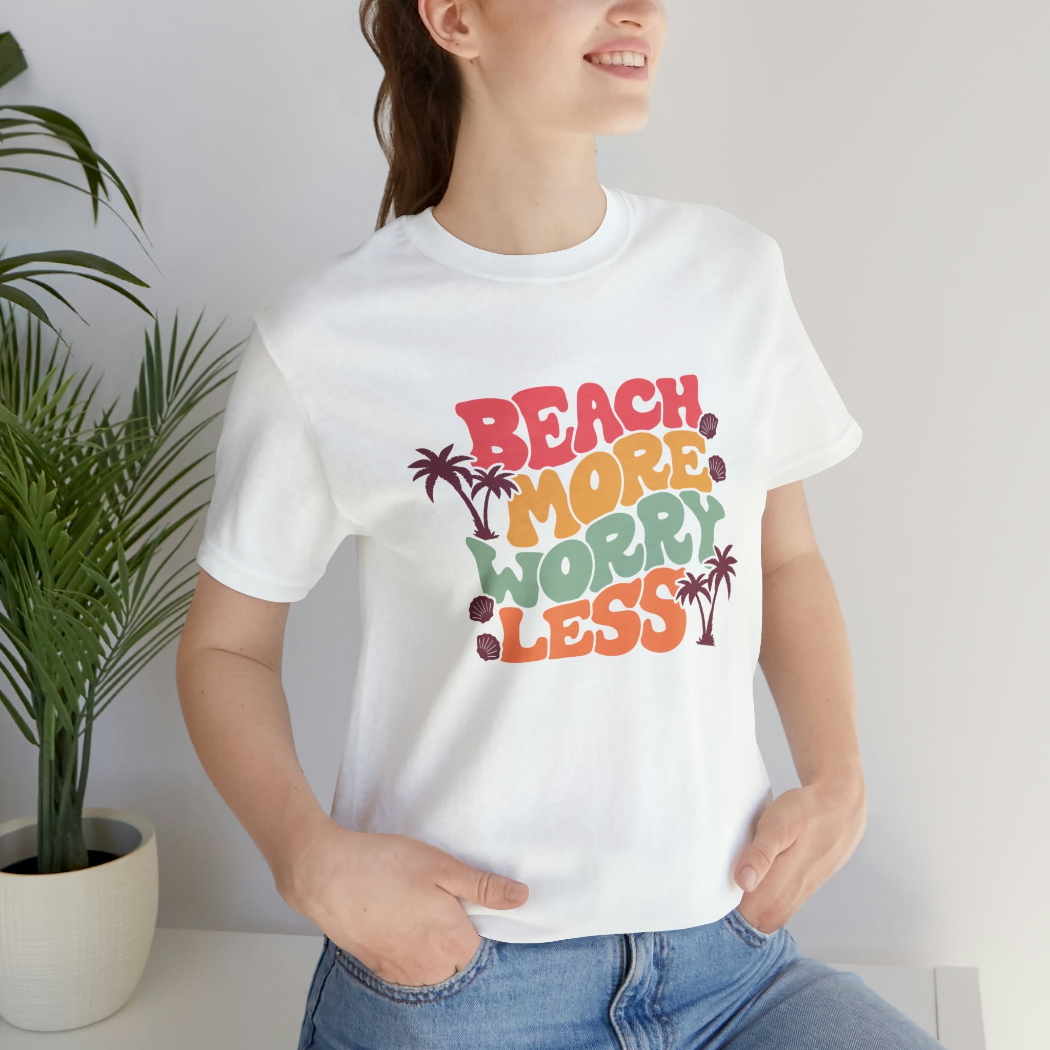 Beach More Worry Less Unisex Jersey Short Sleeve Tee