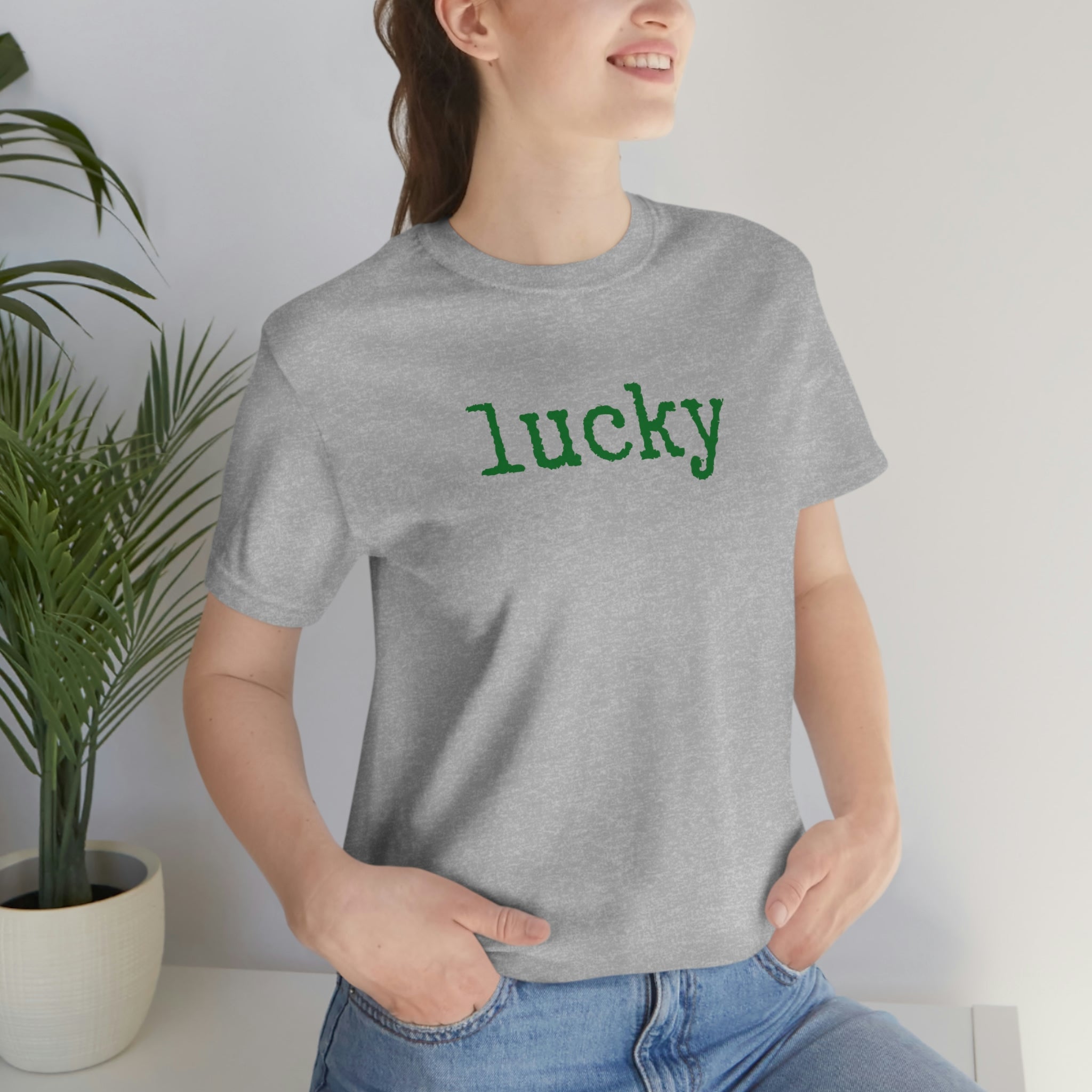 Lucky Typewriter Font Short Sleeve Tee