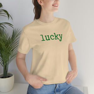 Lucky Typewriter Font Short Sleeve Tee