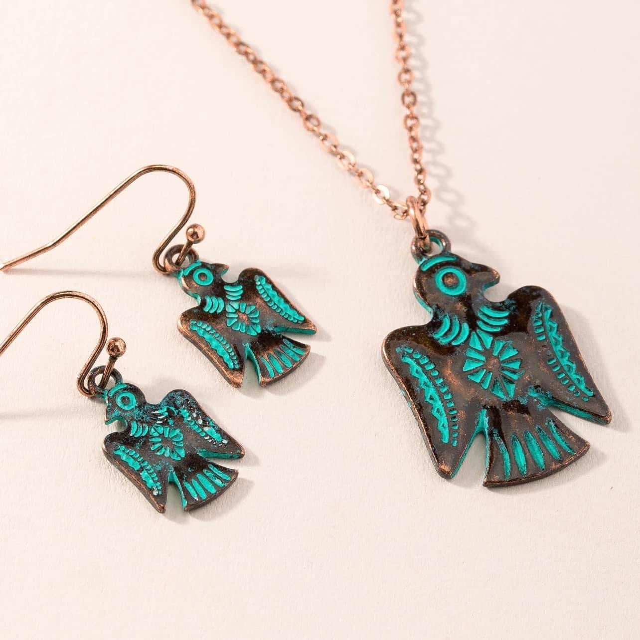 Thunderbird Pendant Necklace & Earring Set