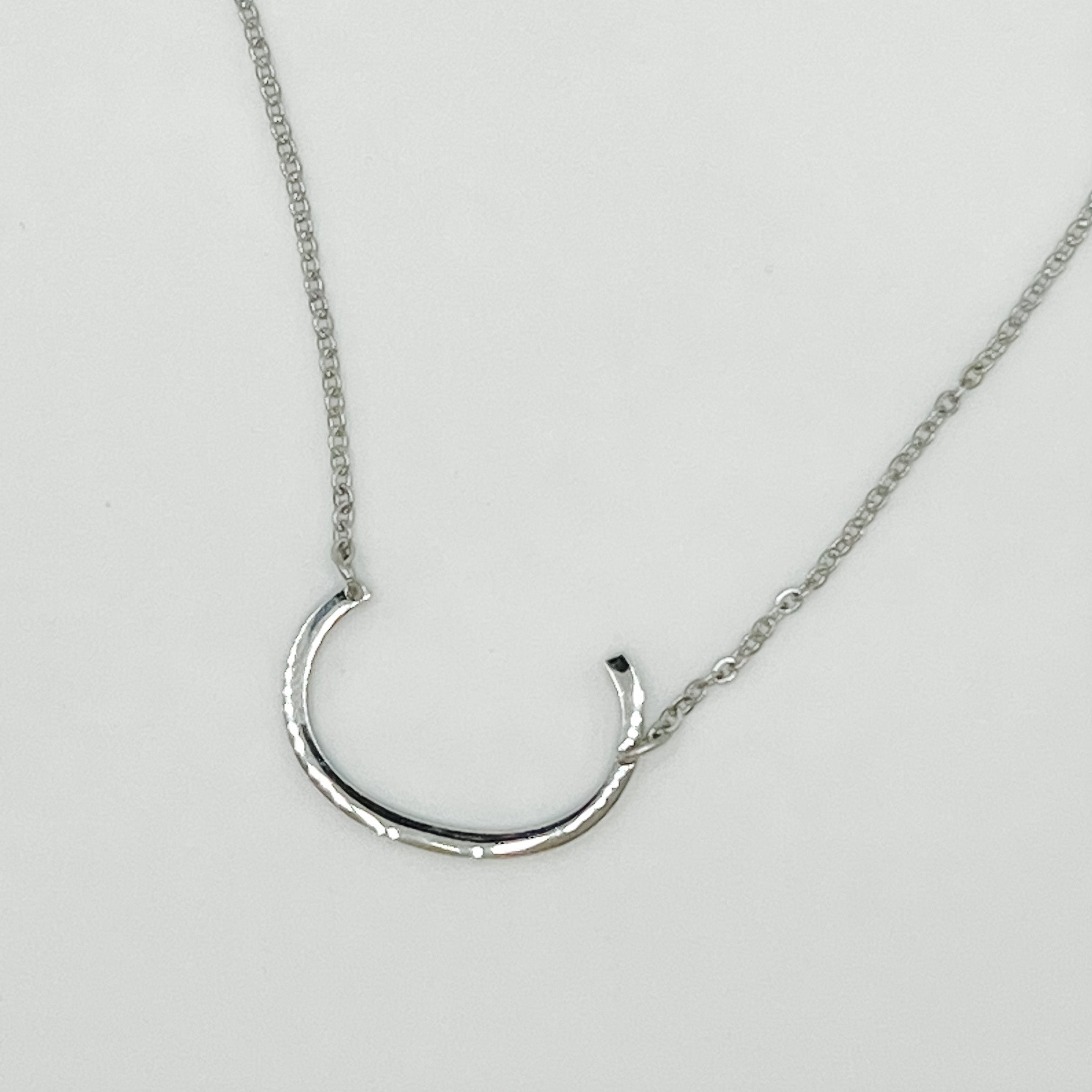 Stainless Steel Silver Initial Necklaces