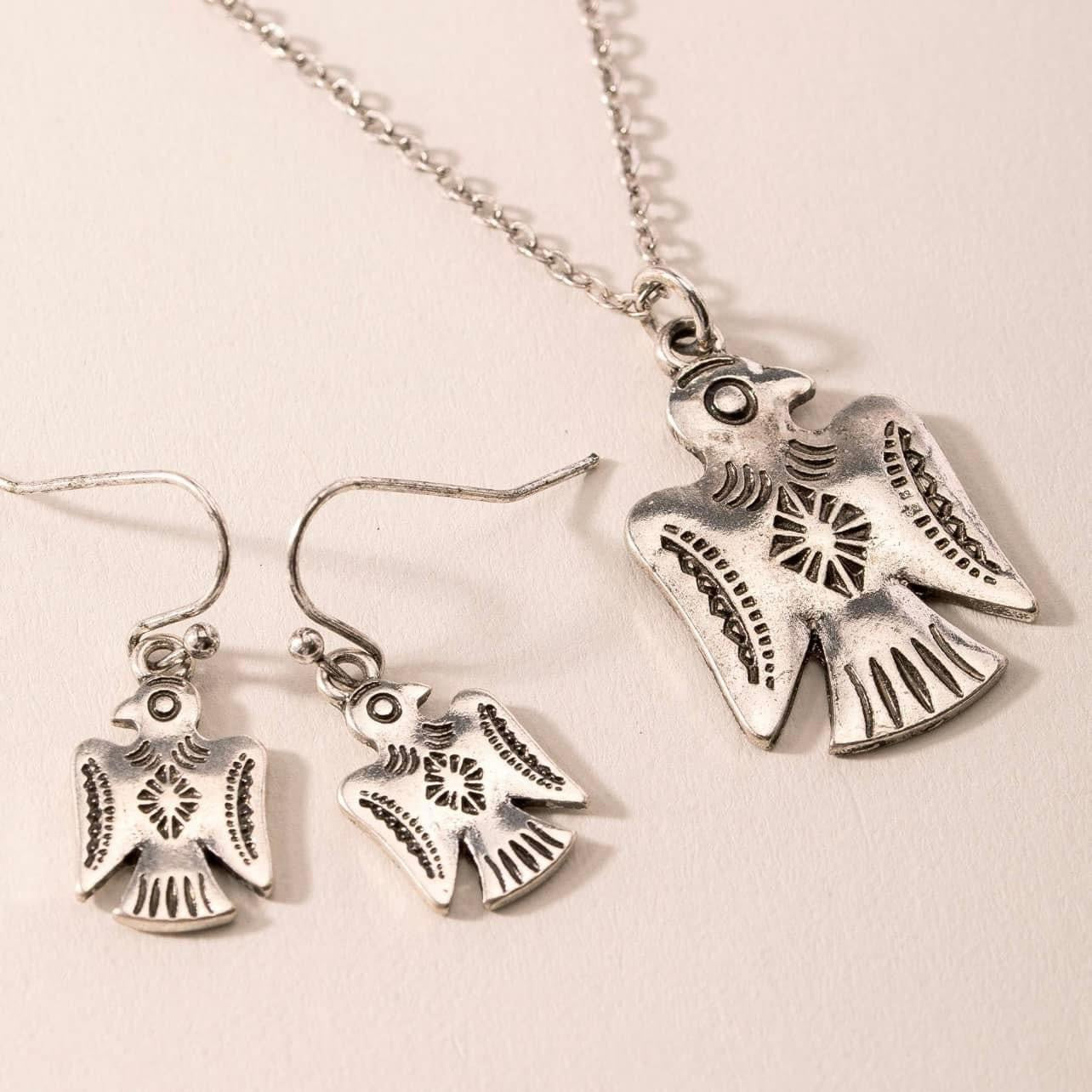 Thunderbird Pendant Necklace & Earring Set